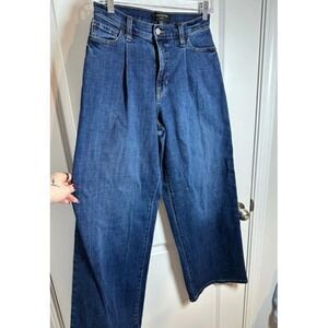 Banana Republic Wide Leg Pleated High Rise Trouser Jeans Dark Wash Size 25 0